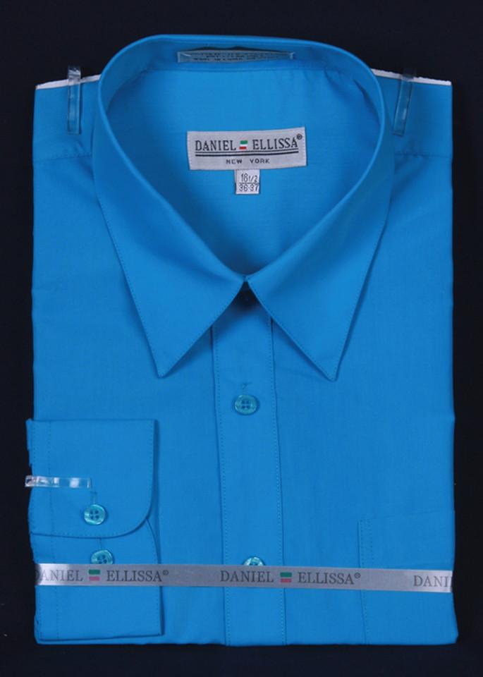 Men's Turquoise Long Sleeve Dress Shirt ...